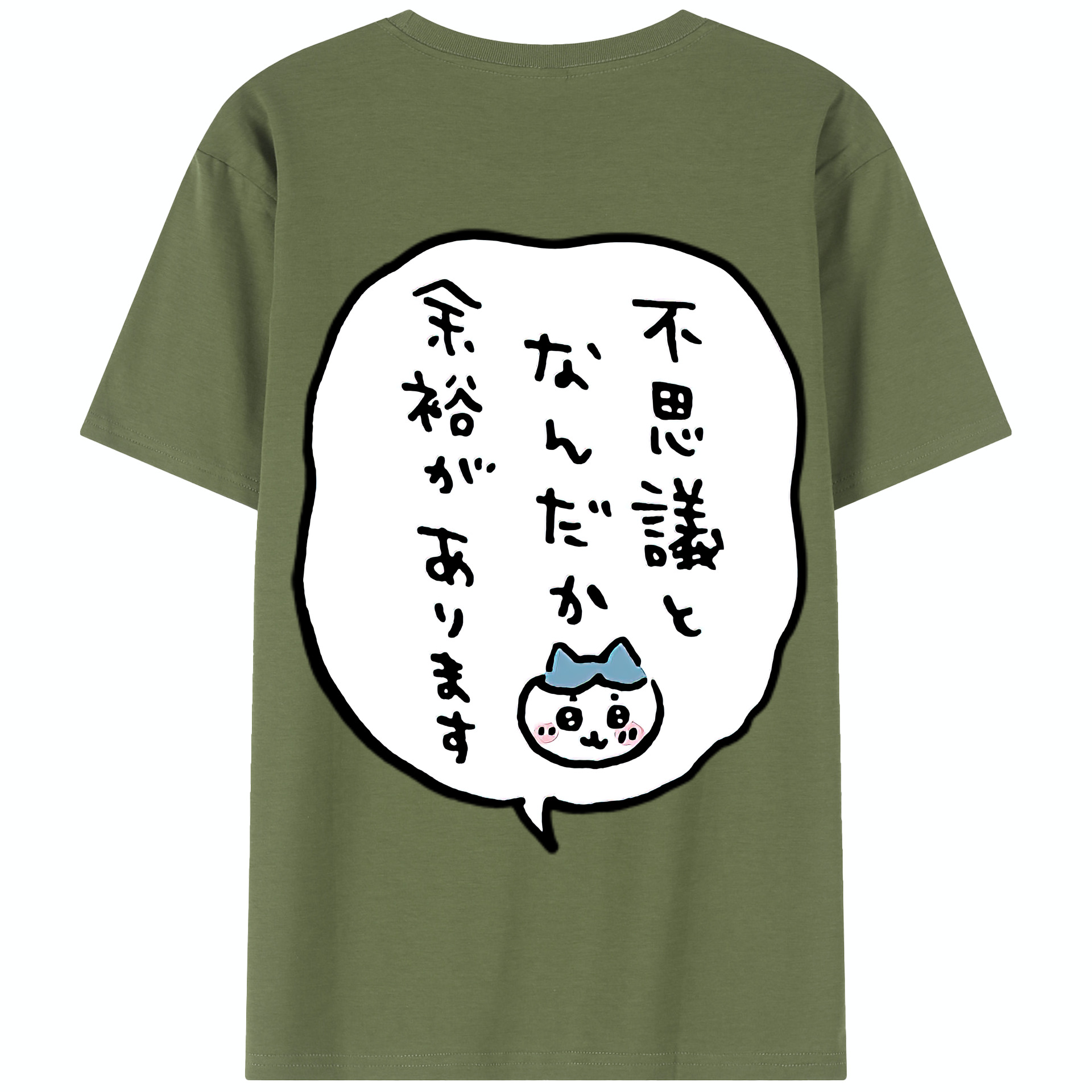 （画像用） ちいかわ ハチワレ Chii-kawa hachiware 綿100％半袖Tシャツ（背面プリント）